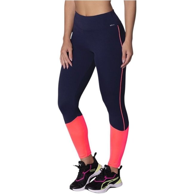 Calça Legging Selene Com Recorte Feminina - Azul Marinho - selene