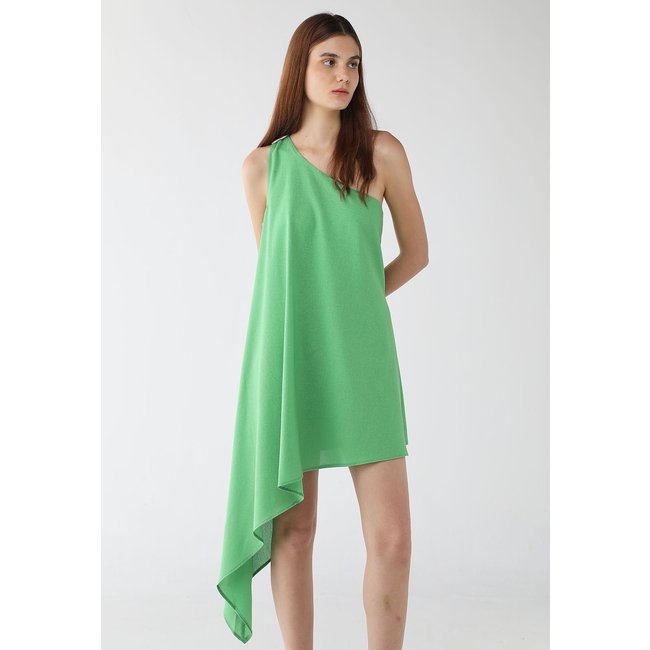 Vestido Feminino My Favorite Assimétrico Com Linho Verde