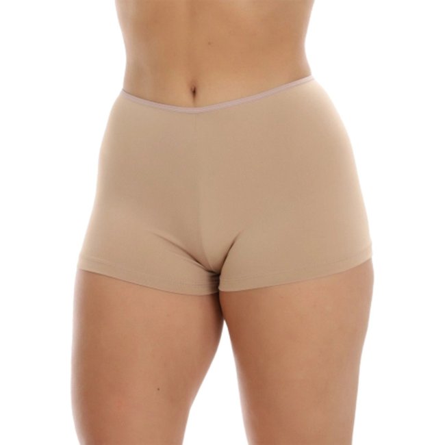 Short Segunda Pele Reflexo Íntimo Anágua Anti Atrito Para Usar Por Baixo Bege
