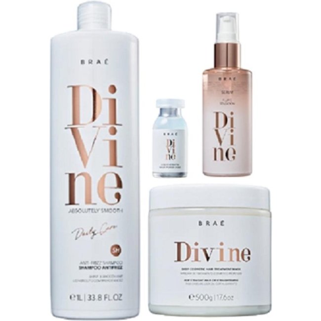 Brae Divine Shampoo Antifrizz 1L+Mascara 500g+Serum 60ml+Ampola 13ml