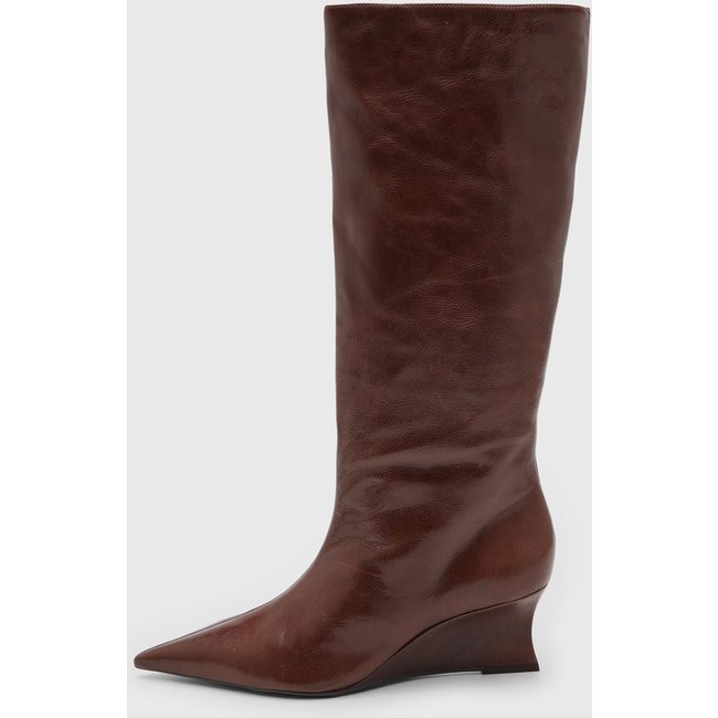 Bota Feminina Arezzo Cano Alto Marrom