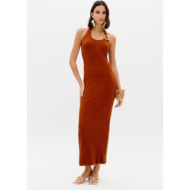 Vestido Canelado Frente Única Lança Perfume