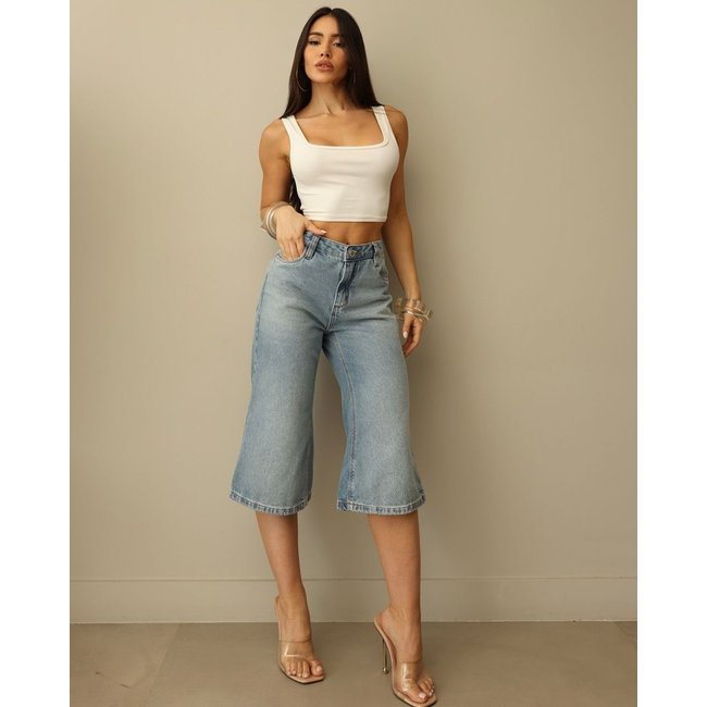 Jorts 25 Jeans Feminino Cintura Alta 25119 Clara Consciência