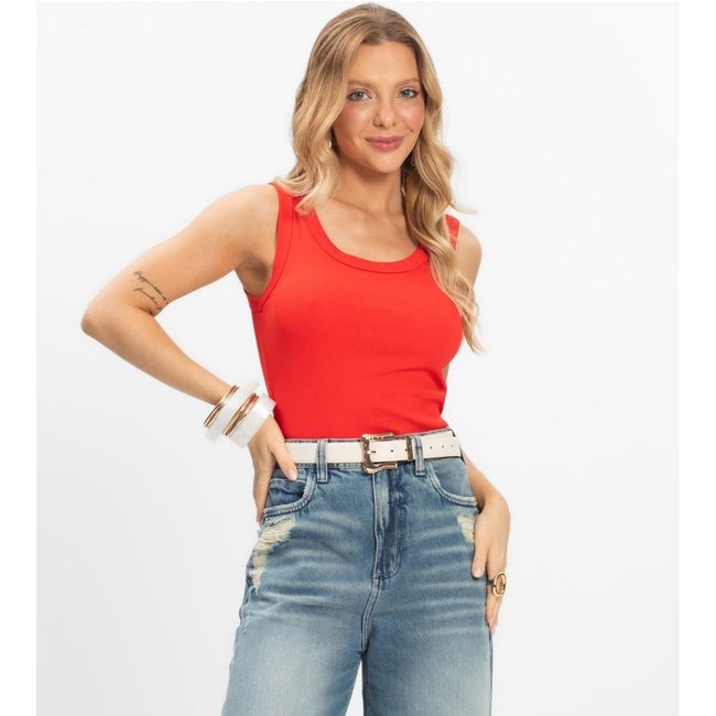 Regata em Ribana de Viscose Rovitex Laranja