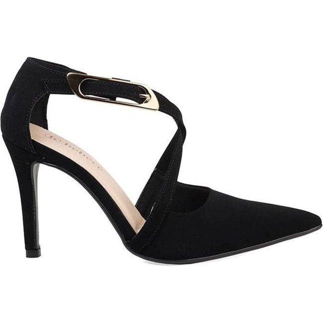 Sapato Scarpin cê Fivela Elegance Preto Incolor