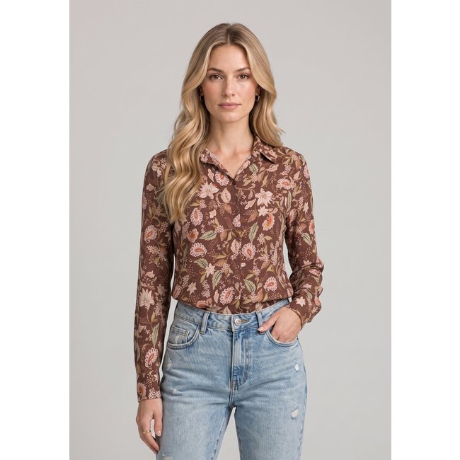 Camisa Intens Manga Longa Viscose Floral