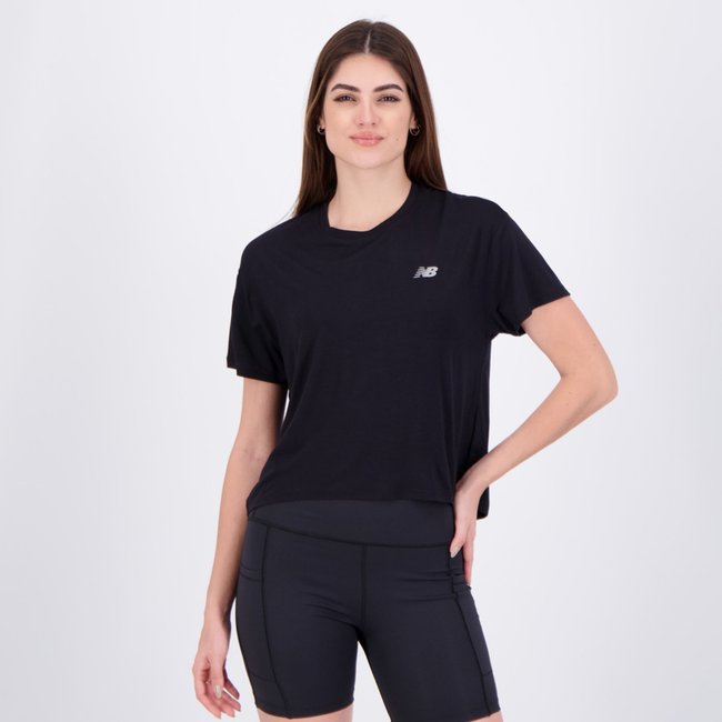 Cropped New Balance Drapey Feminino Preto