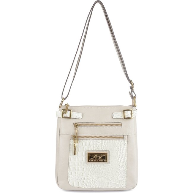Bolsa Transversal de couro croco Chloe - Marfim