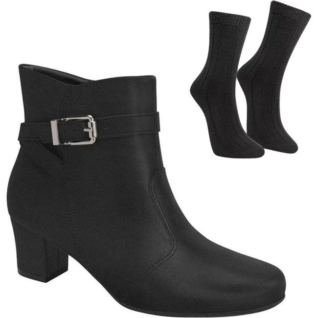 Kit Bota Piccadilly Laura Cano Curto Feminina + Par de Meia