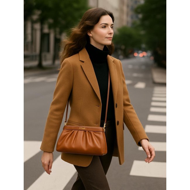 Bolsa e Clutch de Couro Griffazzi Caramelo