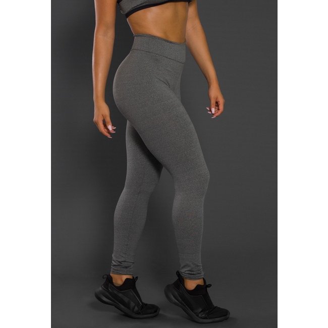 Calça Legging Cintura Alta Diluxo Academia Cinza Mescla