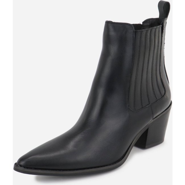Bota Maria Paua Store Chelsea Country Feminina Em Couro Cano Curto Salto Preto