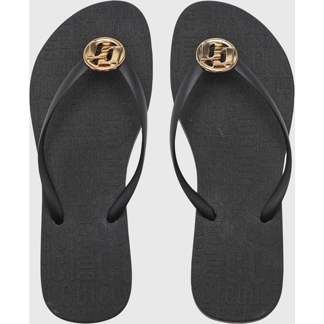Chinelo Feminino Colcci Logo Metalizado Preto