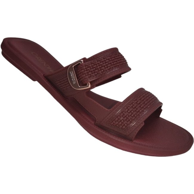 Chinelo Grendha Buriti Rafia Slide Grendene 18707 Feminino - Vinho