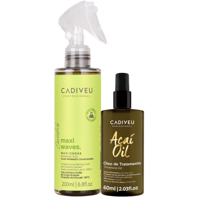 Kit Cadiveu Professional Essentials Maxi Ondas e Açaí Oil 60 (2 produtos)