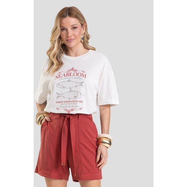 Shorts Feminino em Tecido Acetinado Dianna Vermelho