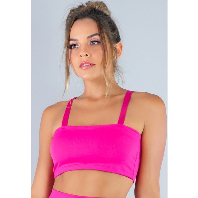 Top MVB Modas Faixa com Alça Suplex Rosa