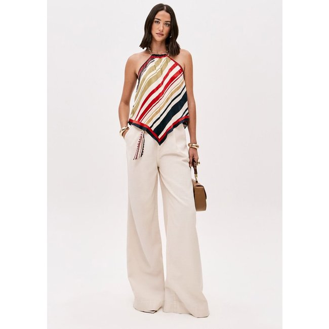 Calça Pantalona Sarja Cintura Super Alta Lança Perfume