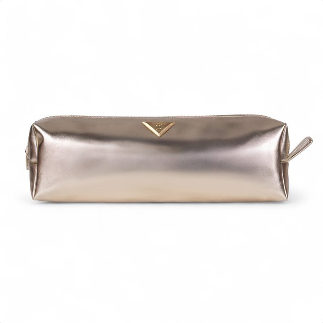 Bolsa Nécessaire Feminina Média Viagem Funcional Metalizada Dourada
