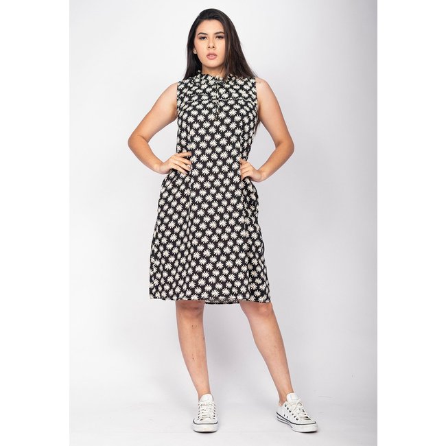 Vestido Midi Cabanafree Viscose Piaf Estampa Festa das Margaridas