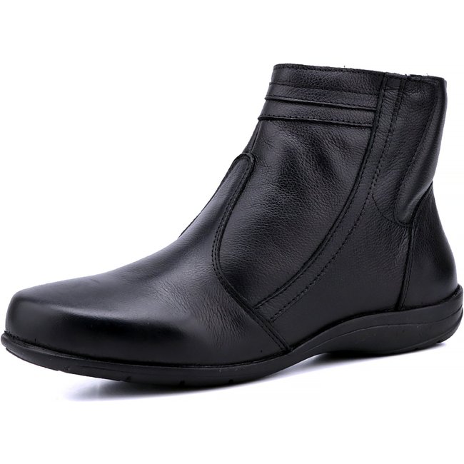 Bota Rasteira Mr. Gutt em Couro Cano Curto Preto