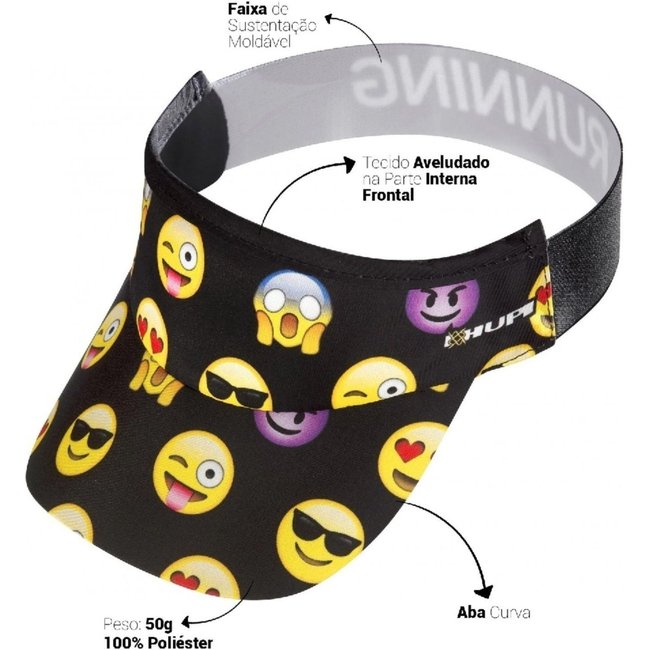 Viseira para Corrida HUPI Emotions Preto