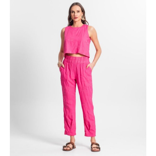 Calça De Linho Feminina Endless Rosa