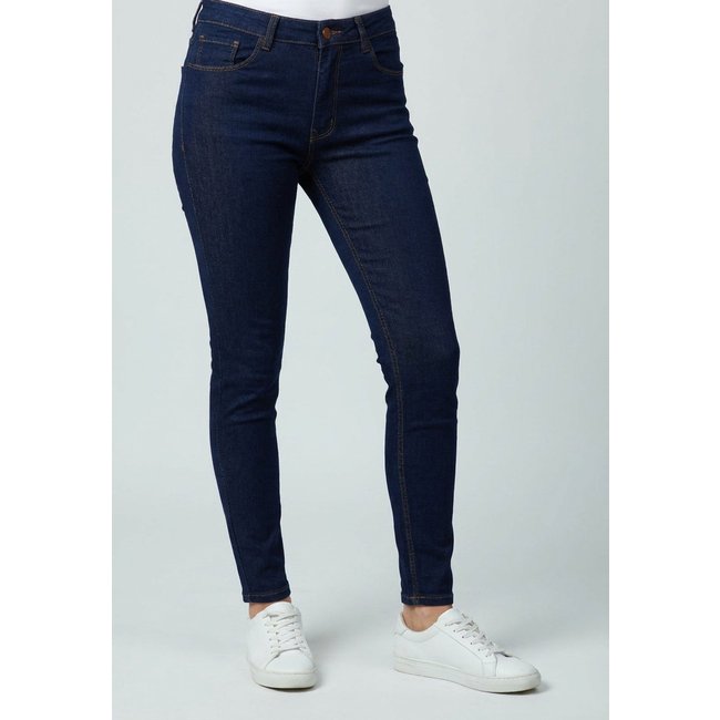 Calça Jeans Feminina Lez a Lez Skinny Cintura Média Azul Escura