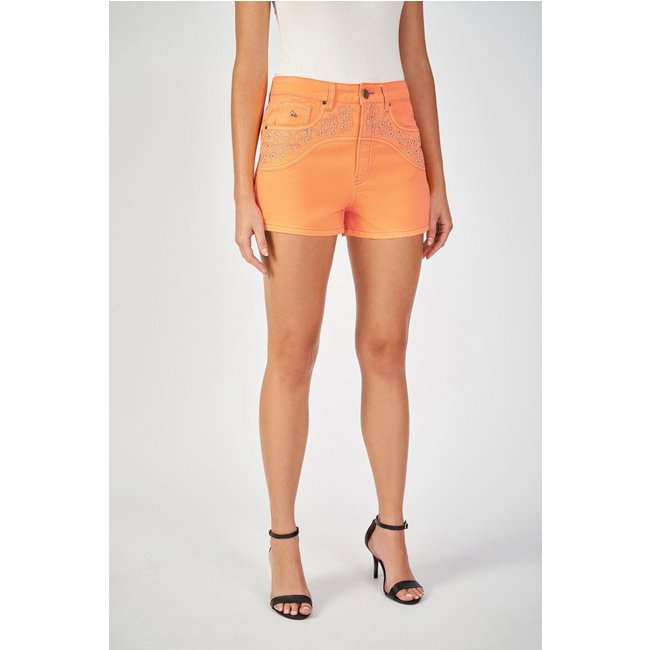 Short Jeans Detalhe Strass Feminino Acostamento