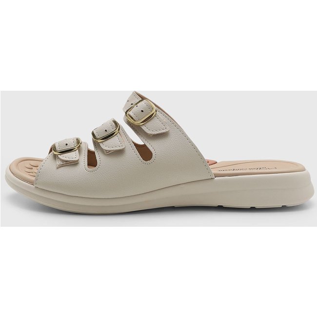 Rasteira Feminina Modare Tiras Fivela Bege