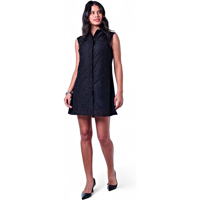 Vestido Feminino com Botões Preto Incolor