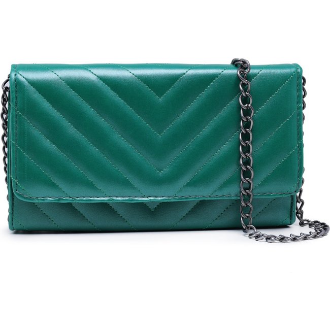 Bolsa Feminina Pequena Clutch Matelasse Verde Carmelo Shoes