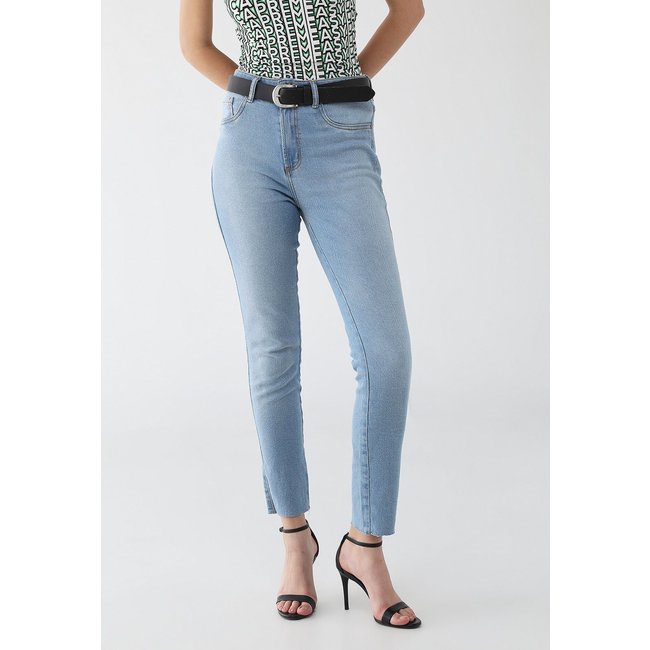 Calça Jeans Feminina Lança Perfume Skinny Héstia Super Alta Azul Clara