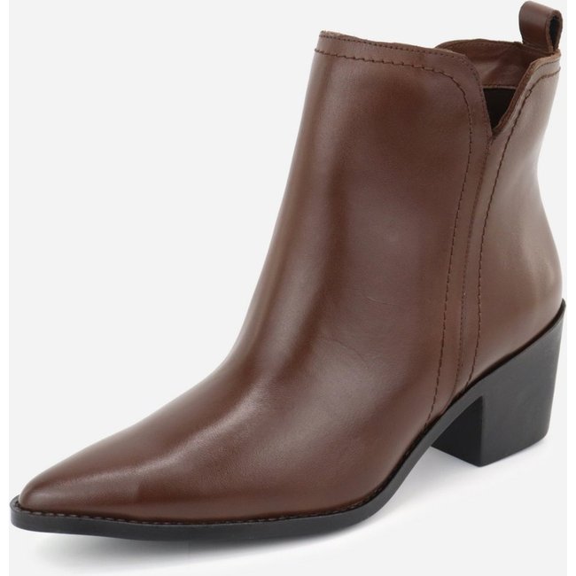 Bota Feminina Texana Western Maria Paula Country Feminina Em Couro Cano Curto Nutella