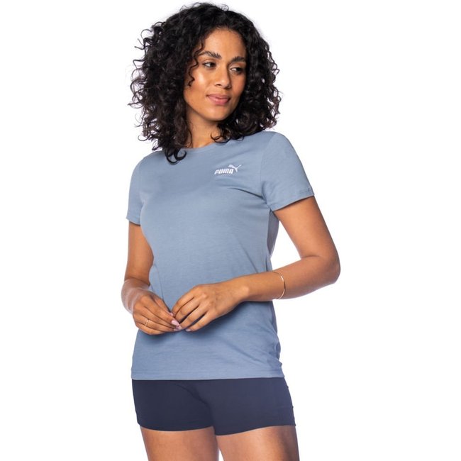 Camiseta Feminina Puma Ess Small N1 Logo Azul/Branco
