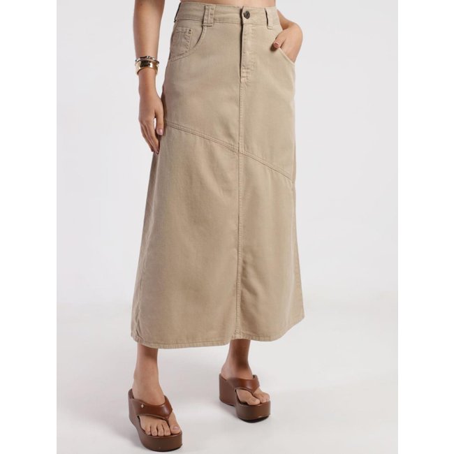 Saia Sarja Midi Autentique Feminina AREIA