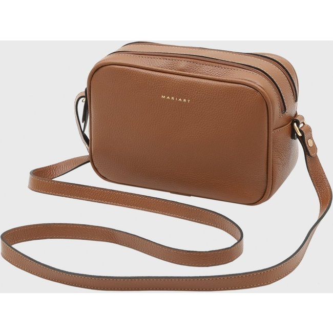 Bolsa Transversal de Couro Mariart Cajuína Camel
