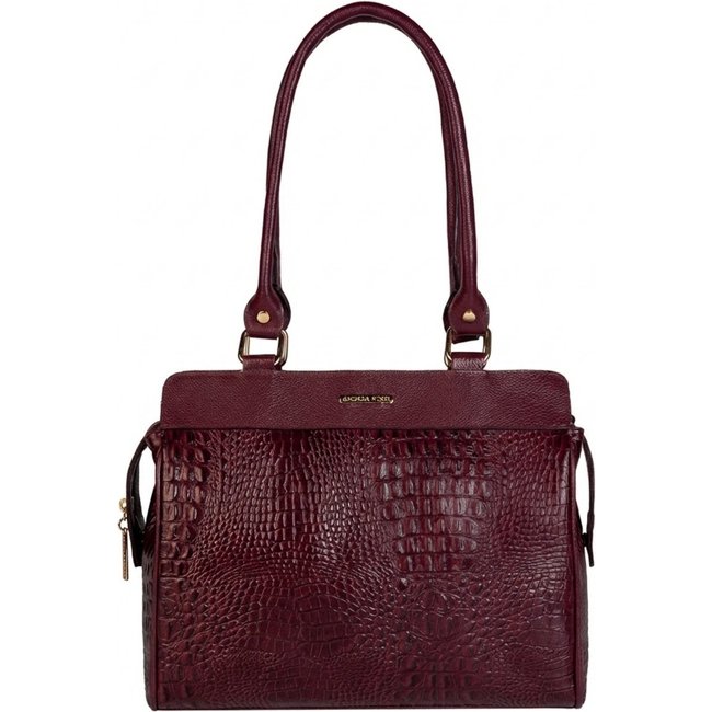 Bolsa de ombro em couro croco Silvia - Marsala