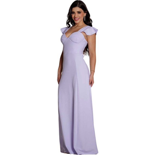 Vestido Longo Festa Meia taça Noivas Noivado Casamento Tubinho Sereia com Manguinha Lauanely Branco