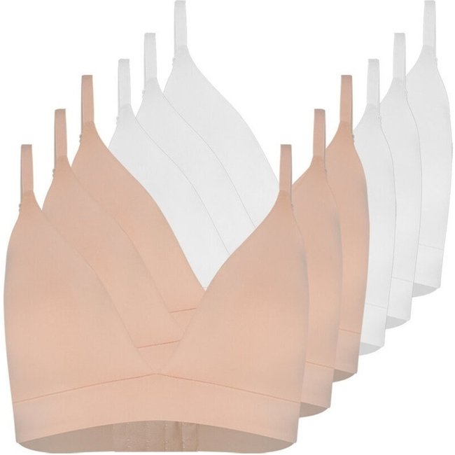 Kit com 6 Sutiãs sem Aro com Bojo Removível Hope 274840 Branco