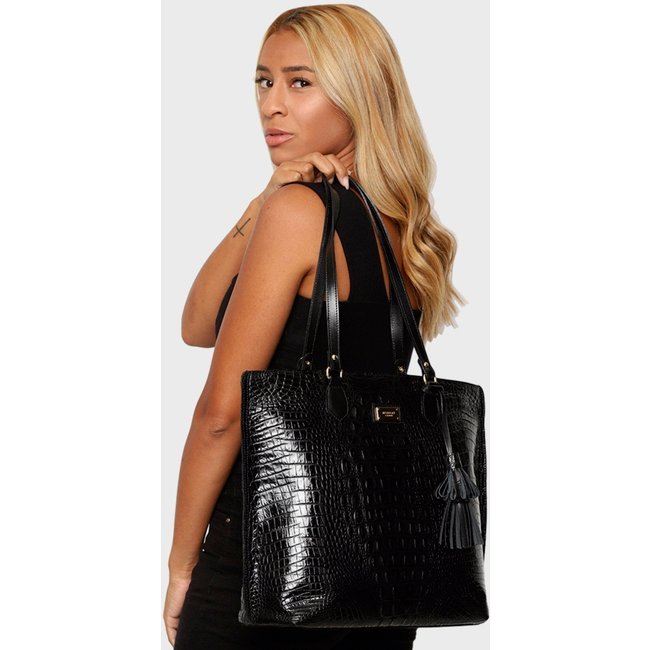 Bolsa Shopper Couro Mariart 5200MRT Preta