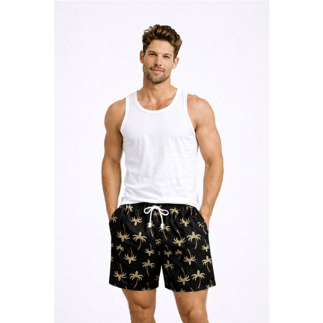 Bermuda Verão D Bell Outlet Fashion Estampa Coqueiro Preto