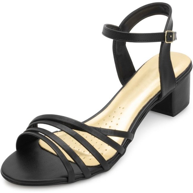 Sandália Salto Sense Preto-Dourado AF25-BELA32