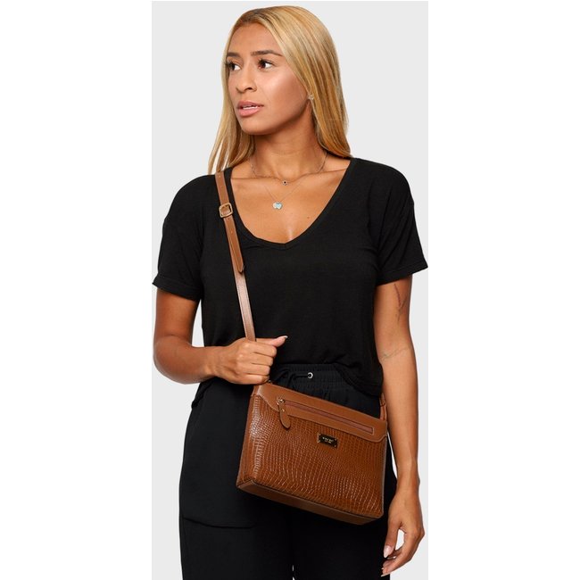 Bolsa Transversal Couro Mariart 2193MRT Havana