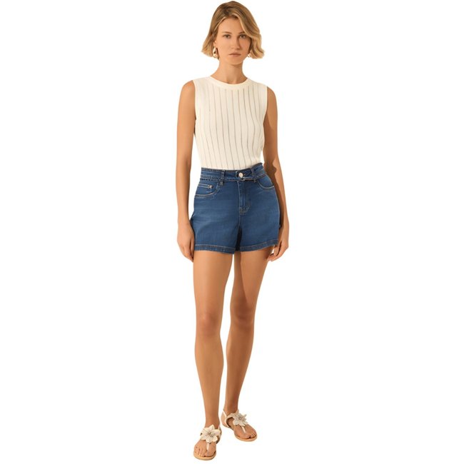 Shorts Boyfriend Cinto Jeans Médio Lez A Lez