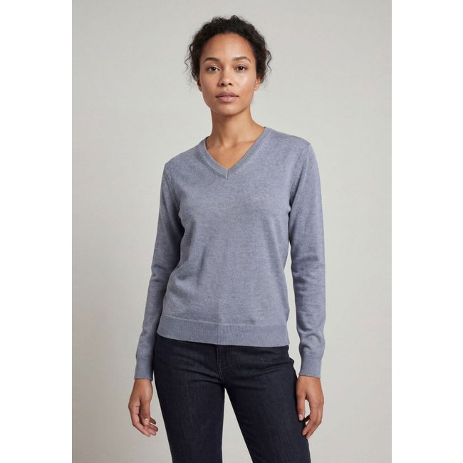 Tricot Feminino Facinelli Decote V Cinza