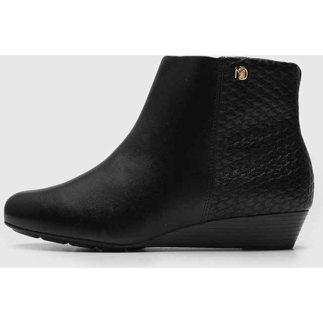 Bota Anabela Modare Cano Curto Preta