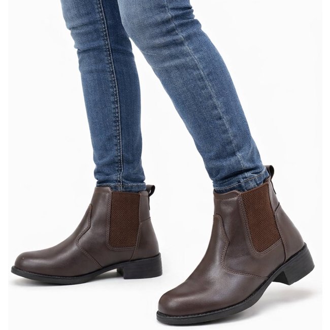 Bota Feminina Cano Curto Casual Moderna Confortavel Dia Dia Café