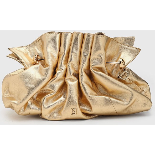 Bolsa Feminina Lança Perfume Clutch Dourada Metalizada