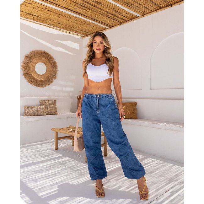 Calça Jeans Parachute Feminina Cintura Alta Reguladores No Cós 22889 Escura Consciência